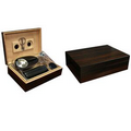 The Davenport 50 Count Ebony Black Humidor Gift Set w/ Matching Accessories